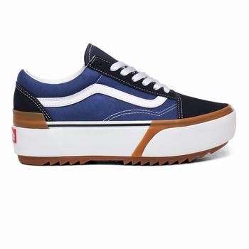 Damske Tenisky Na Platforme Vans Old Skool Stacked Námornícka Modrá/Biele VA51ITPSV